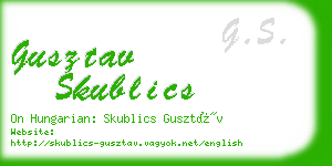 gusztav skublics business card